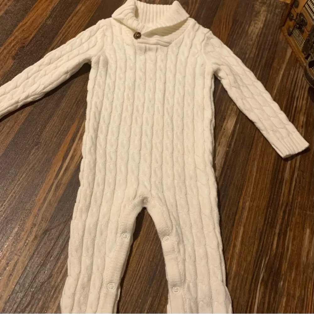 ASPIN kids Cozy Cream Cable Knit One Piece 6-9 months